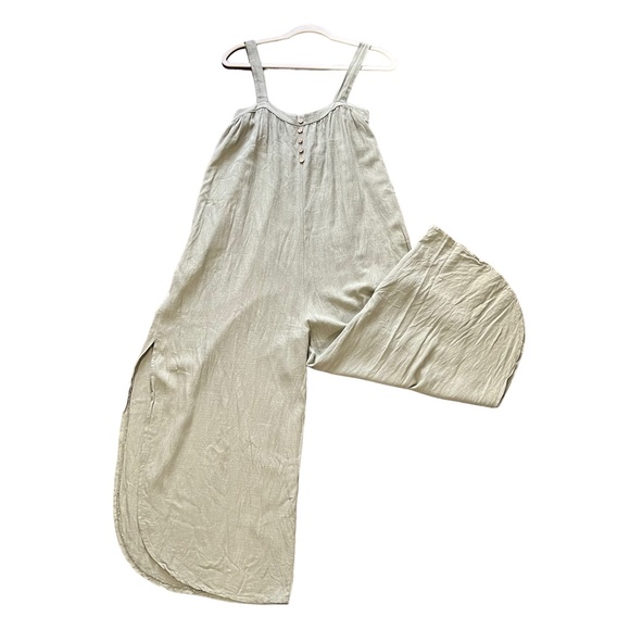 Via Vai by Pollero Italian Boutique Viscose Linen blend  Wide Leg Romper Sz S/M - Picture 3 of 14